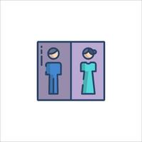 A man and woman in a bathroom icon vector