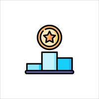 A star on a podium with a gold coin vector