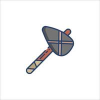 A hammer icon with a cross on it vector