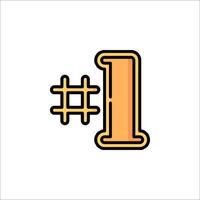The number one icon in a line style vector