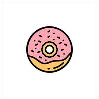 Donut icon in line style on white background vector