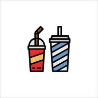 Two drinks with straws and straws in a cup vector