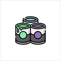A can of paint with a green and purple color vector