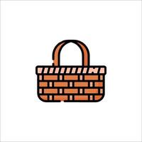 A brick basket icon on a white background vector
