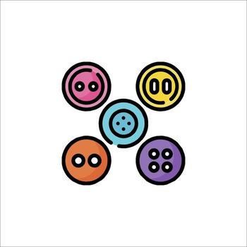 A colorful set of buttons and buttons icons vector