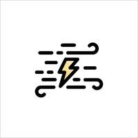 A lightning bolt icon with a line of lightning vector