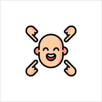 A cartoon man with two fingers up in the air vector