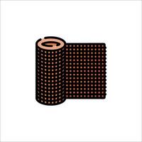 A roll of black and orange fabric on a white background vector