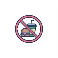 No food sign with a hamburger and drink vector