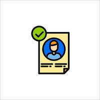A person is holding a document with a check mark vector