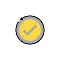 A clock icon with a tick mark vector