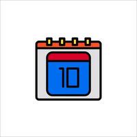 A calendar icon with the date 10 vector
