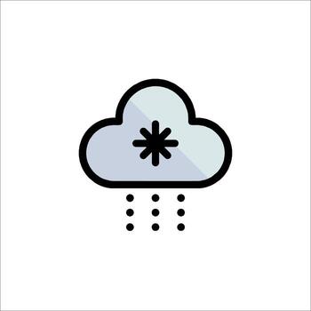 A cloud with snowflakes on it and a raindrop vector