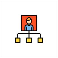 A person with a computer icon on a white background vector