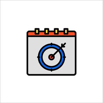 Calendar icon with a target on it vector