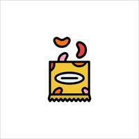 A colorful bag with a piece of candy in it vector