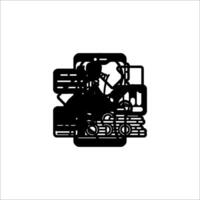 A black and white logo for a company vector