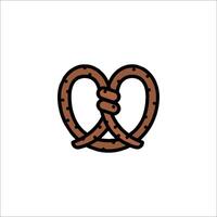 A pretzel icon in the shape of a heart vector