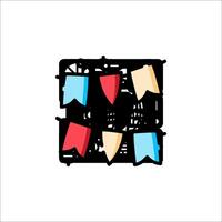 A square with a bunch of colorful flags vector