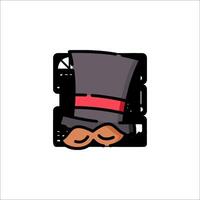 A cartoon hat with a mustache and mustache vector