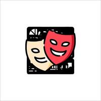 Two masks on a white background vector
