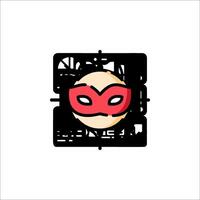 A red mask with a black border on a white background vector