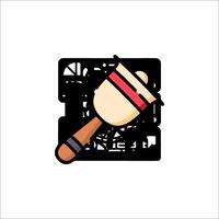 A wooden hammer icon on a white background vector