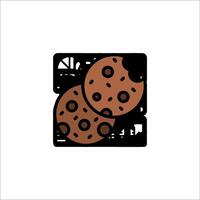 A cookie icon with chocolate chips on it vector