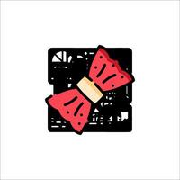 A red bow on a white background vector