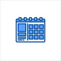 A calendar icon on a white background vector