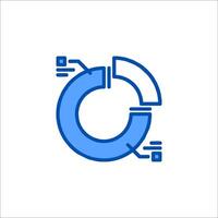 A blue circle with a line connecting it to the other side vector