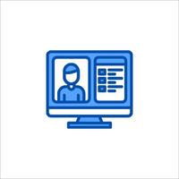 A computer monitor with a person on it vector