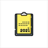 Clipboard with the word 2021 on it vector