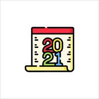 A calendar with the year 2021 on it vector
