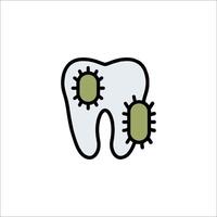 A tooth with a virus on it vector
