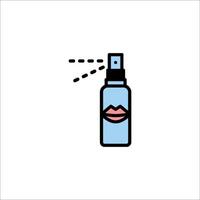 A bottle of perfume with a woman's lips on it vector
