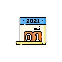 Calendar icon with the date 2021 vector