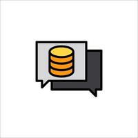 A speech bubble with a stack of coins vector