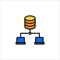 A database icon with two servers connected to each other vector