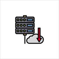 A server with a cloud icon vector