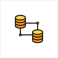A database icon with two stacks of data vector