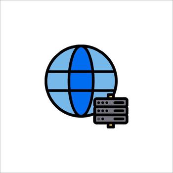 A globe with a computer on it vector