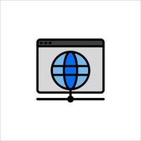 A globe icon on a computer screen vector