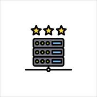 Server icon with five stars on it vector