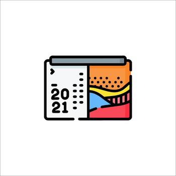 A calendar with a calendar on it and a calendar icon vector