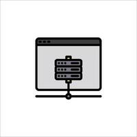 A computer screen with a computer monitor and a computer keyboard vector