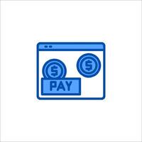 Pay icon, line icon, flat design, illustration, isolated on white background vector
