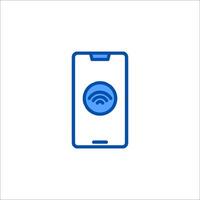 A phone with a wifi icon on it vector