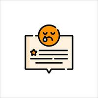A sad emoticor icon with a star on it vector