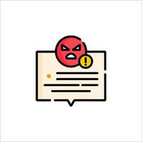 A red angry face icon on a white background vector